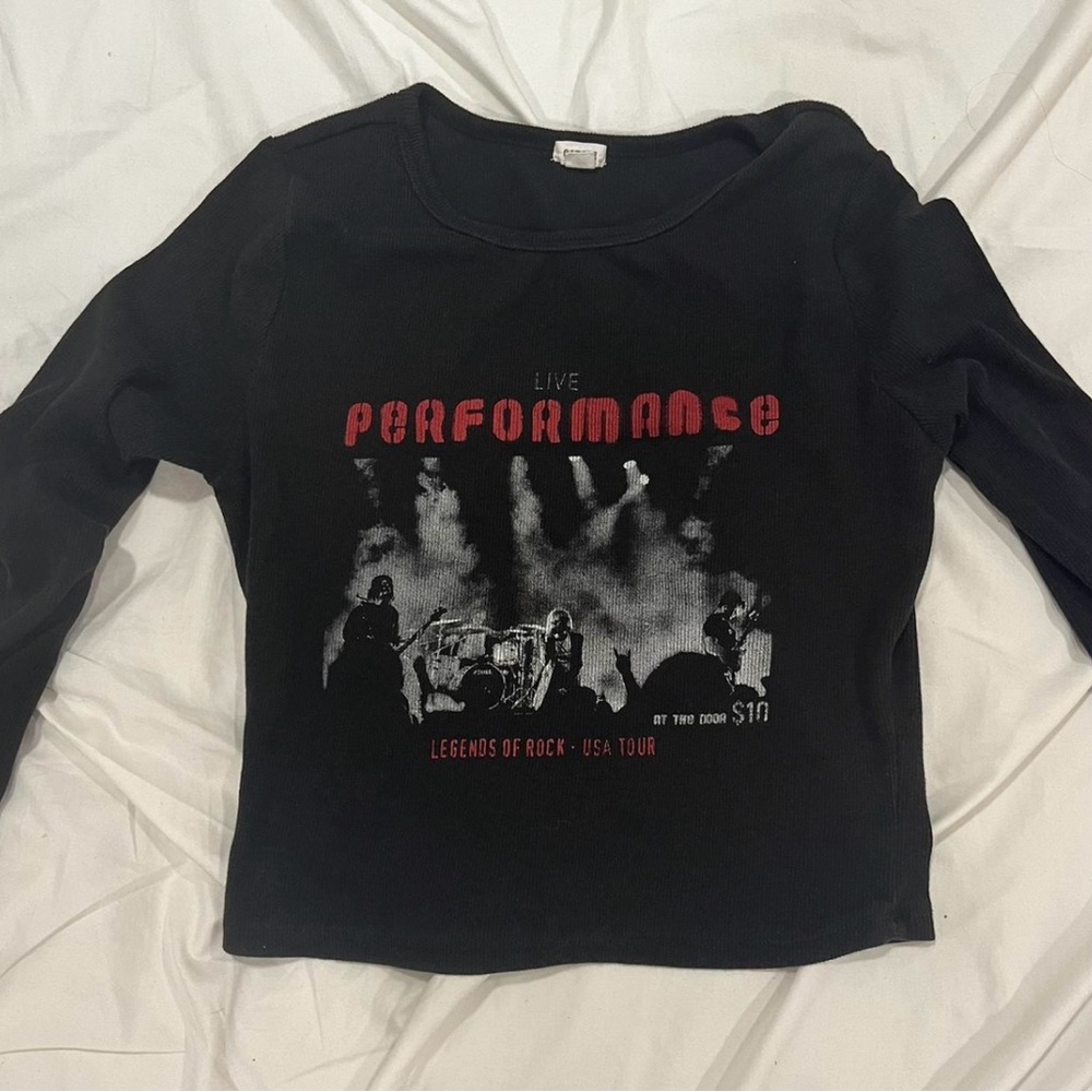 Black Graphic Long Sleeve Shirt